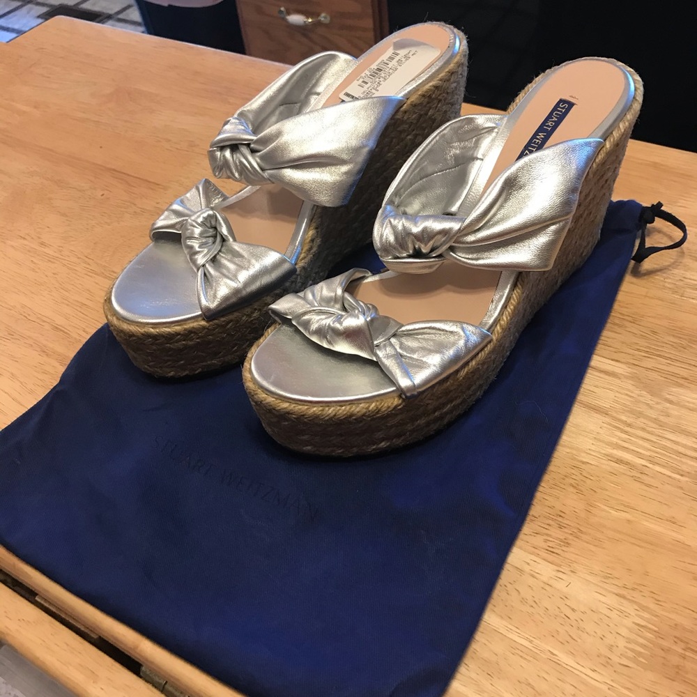 Stuart Weitzman silver metallic nappa - size 9